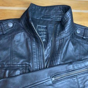 LUCKY BRAND Endless Leather Jacket Black